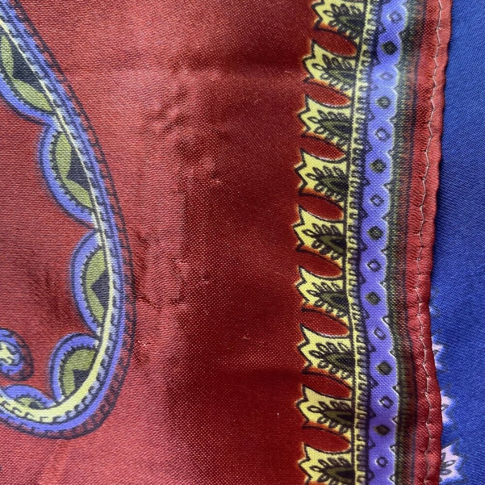 1970s Vintage Printed Scarf Skirt Handkerchief Hem Maxi Dress Sz XS - Picture 7 of 9